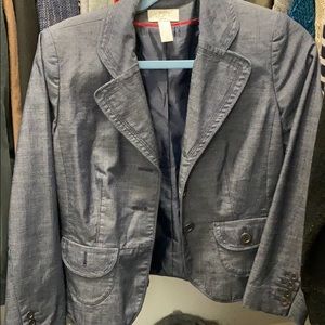 Loft denim color blazer three bun